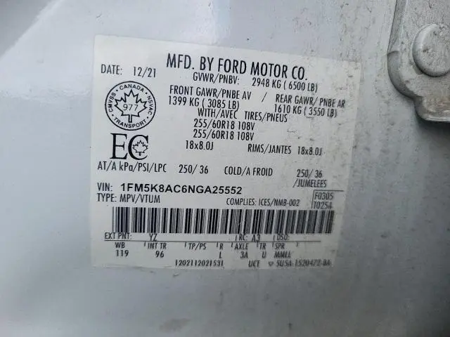 2022 FORD EXPLORER POLICE INTERCEPTOR  