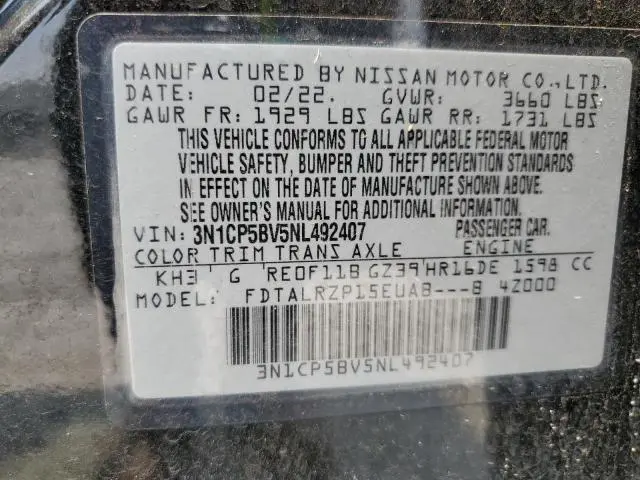 2022 NISSAN KICKS S  