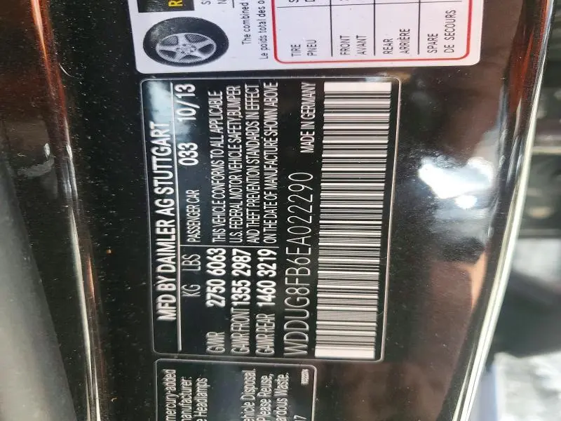 2014 MERCEDES-BENZ S 550 4MATIC  