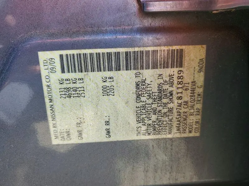 2010 NISSAN MAXIMA 3.5 S  