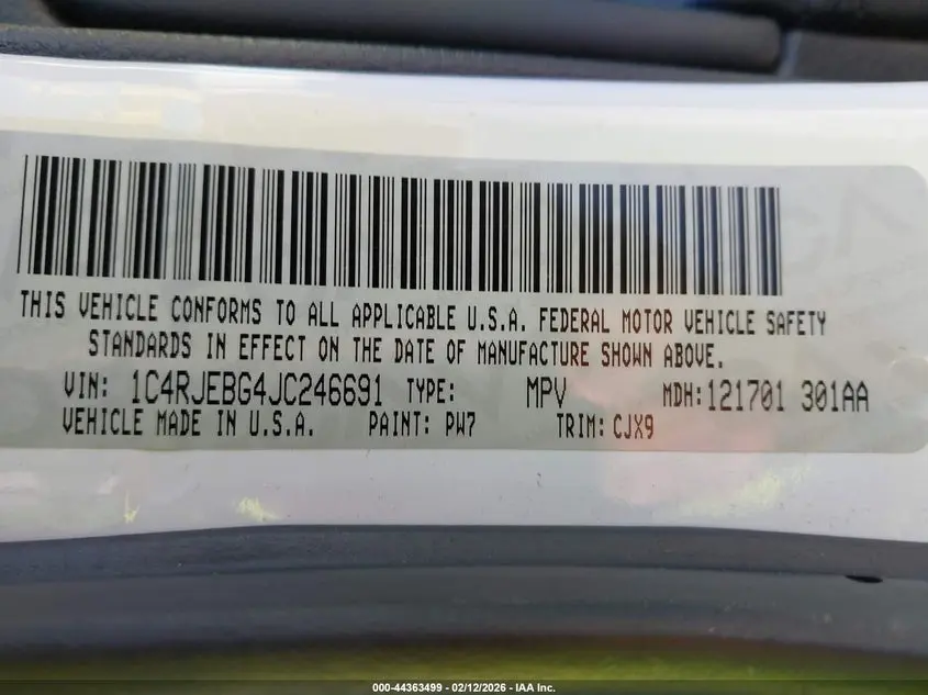 2018 JEEP GRAND CHEROKEE LIMITED 4X2