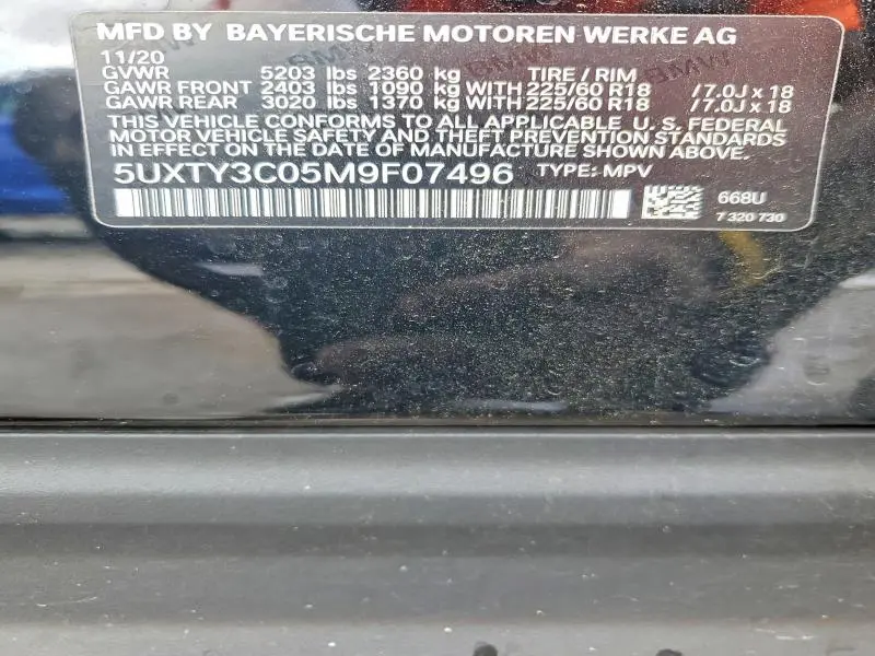 2021 BMW X3 SDRIVE30I  