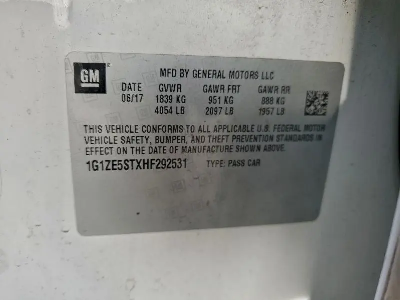 2017 CHEVROLET MALIBU LT  