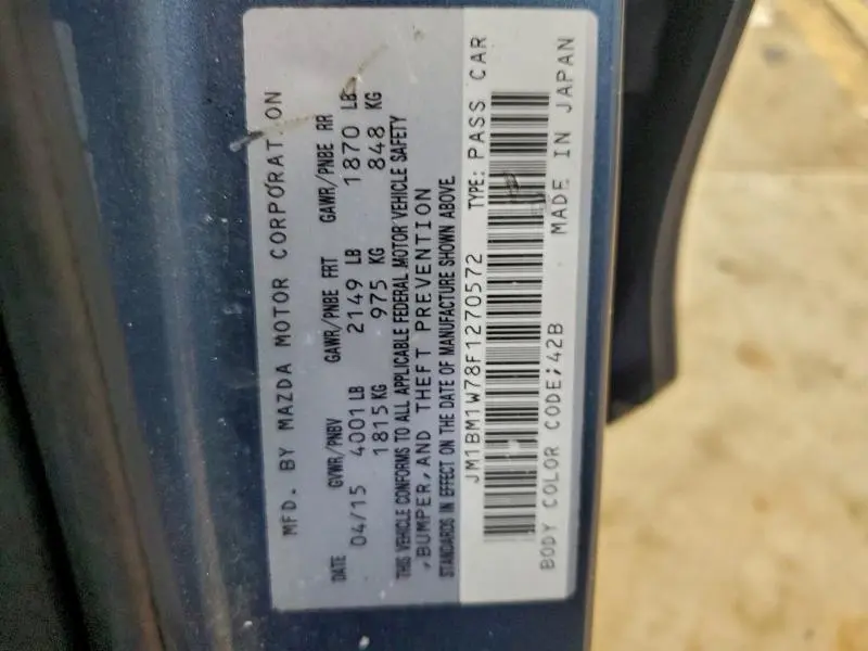 2015 MAZDA 3 GRAND TOURING  