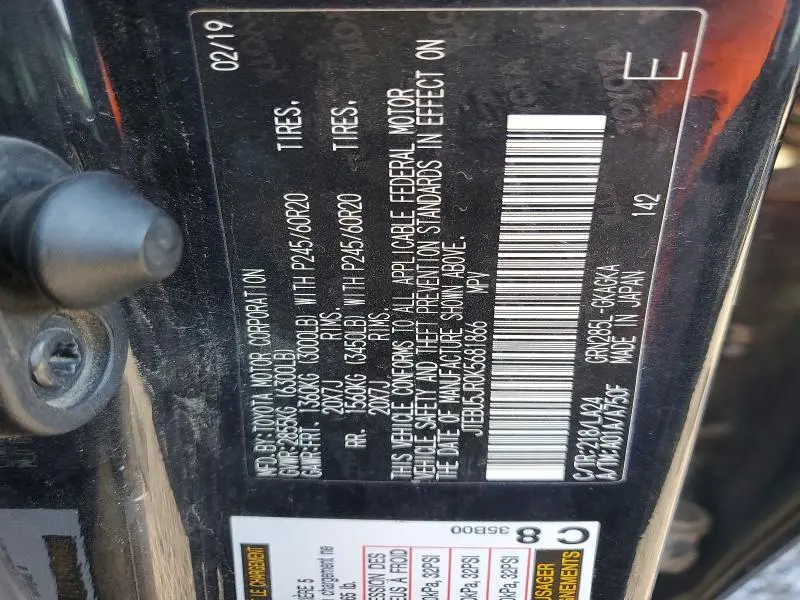 2019 TOYOTA 4RUNNER LIMITED  