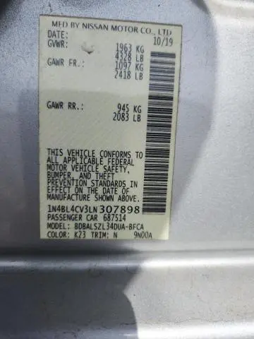 2020 NISSAN ALTIMA SR  