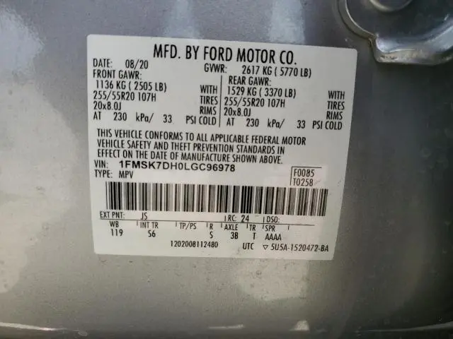 2020 FORD EXPLORER XLT  