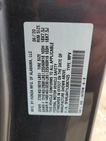 2020 HONDA ODYSSEY EXL  