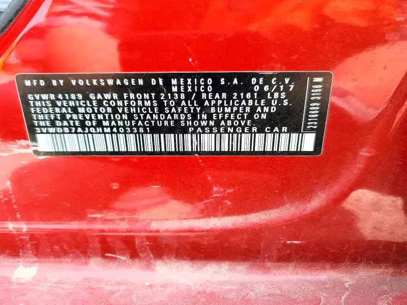 2017 VOLKSWAGEN JETTA SE  