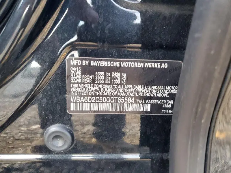 2016 BMW 640 XI GRAN COUPE  