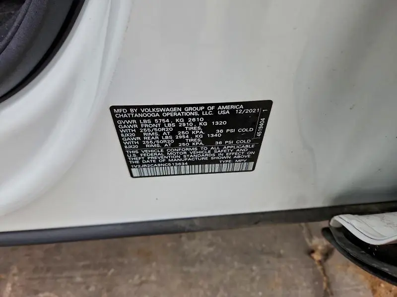 2022 VOLKSWAGEN ATLAS SE  