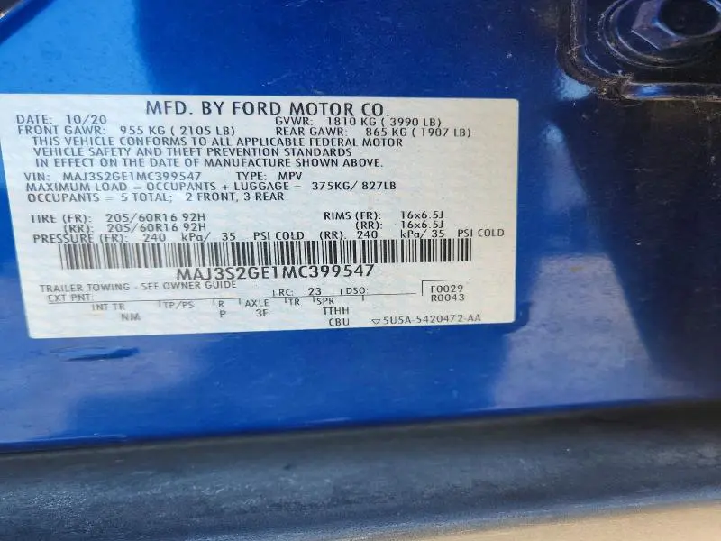 2021 FORD ECOSPORT SE  