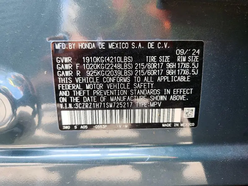 2025 HONDA HR-V EXL  