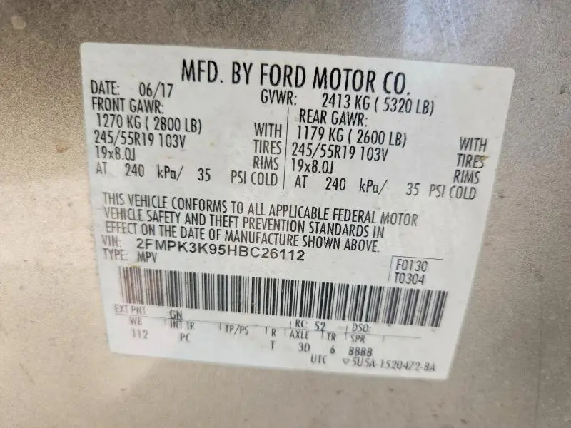 2017 FORD EDGE TITANIUM  
