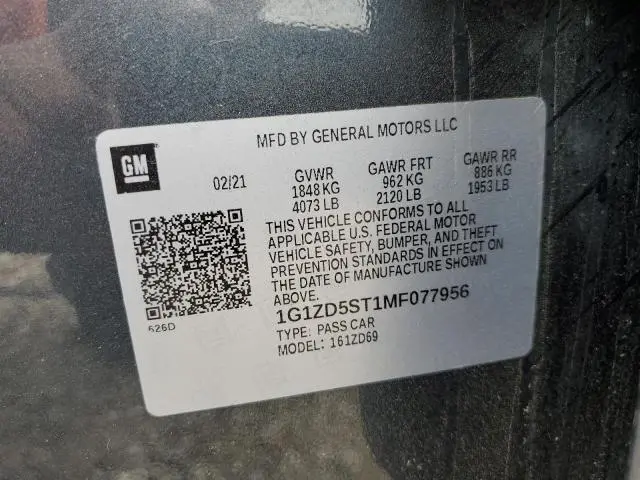 2021 CHEVROLET MALIBU LT  