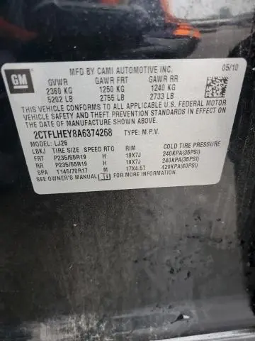 2010 GMC TERRAIN SLT  