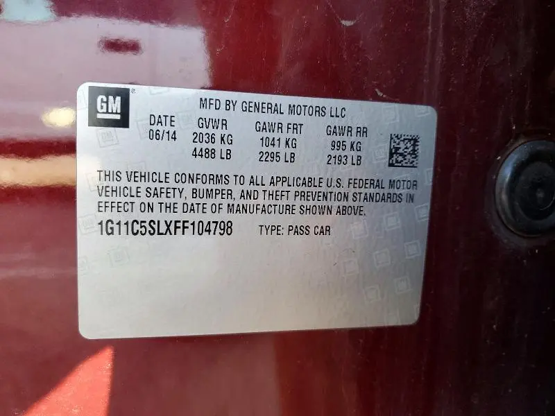 2015 CHEVROLET MALIBU 1LT  