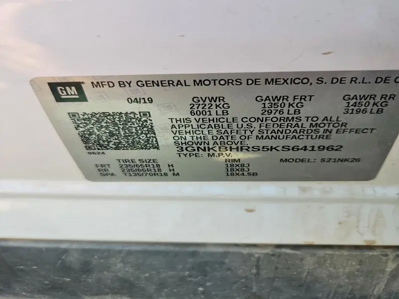 2019 CHEVROLET BLAZER 3LT  