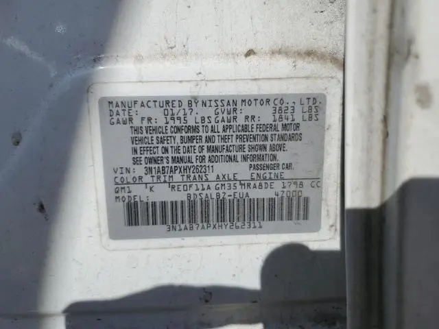 2017 NISSAN SENTRA S  