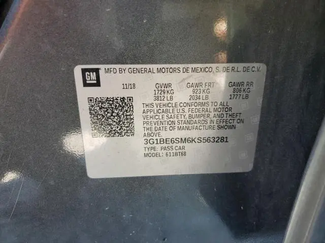 2019 CHEVROLET CRUZE LT  