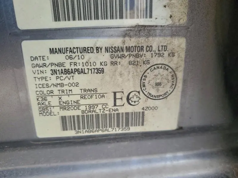 2010 NISSAN SENTRA 2.0  