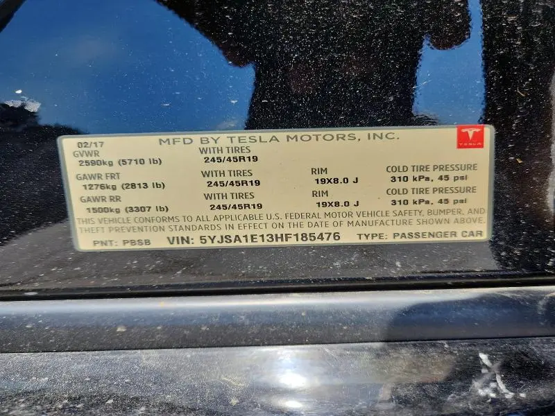 2017 TESLA MODEL S   