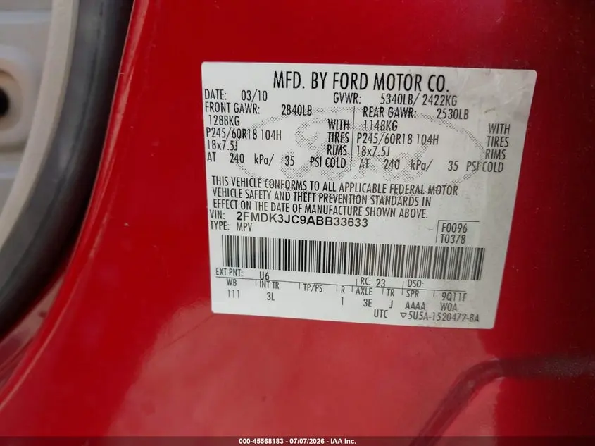 2010 FORD EDGE SEL