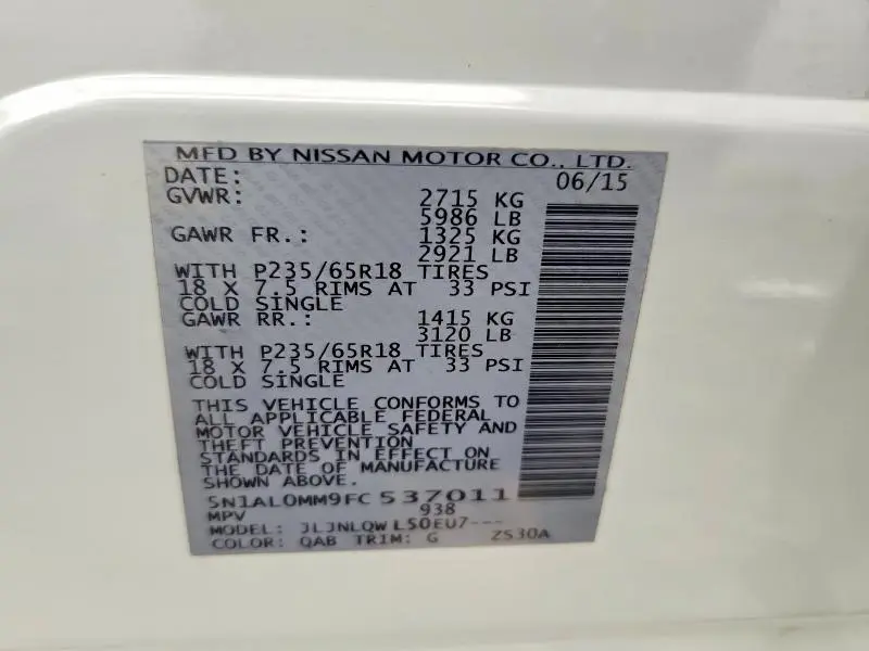 2015 INFINITI QX60 BASE  
