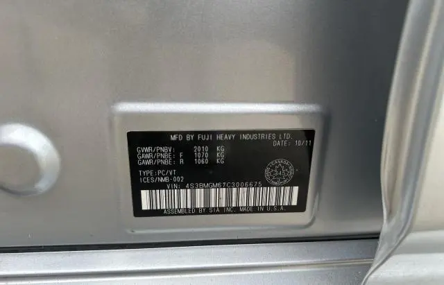 2012 SUBARU LEGACY 2.5I LIMITED  