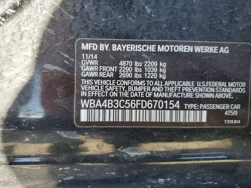 2015 BMW 435 XI GRAN COUPE  