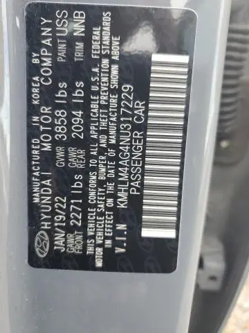 2022 HYUNDAI ELANTRA SEL  