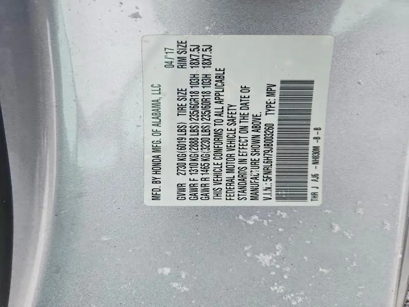 2018 HONDA ODYSSEY EXL  