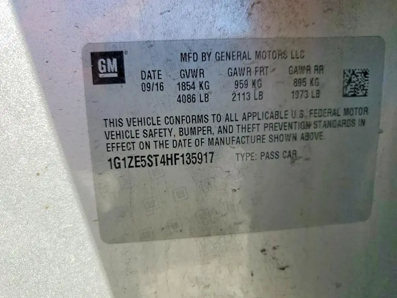 2017 CHEVROLET MALIBU LT  