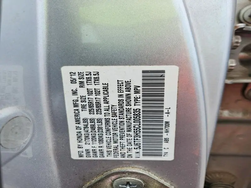 2012 HONDA CROSSTOUR EXL  