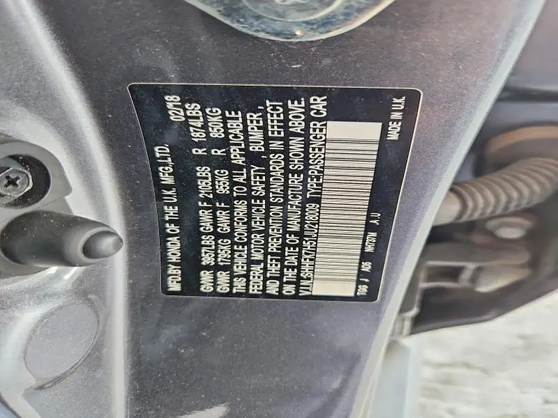 2018 HONDA CIVIC EX  