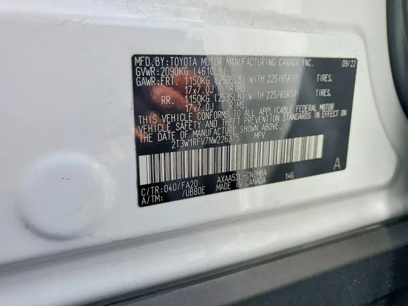 2022 TOYOTA RAV4 XLE  