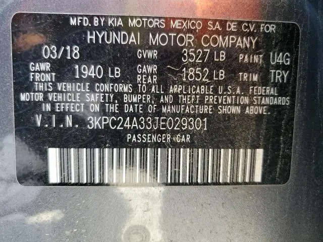 2018 HYUNDAI ACCENT SE  