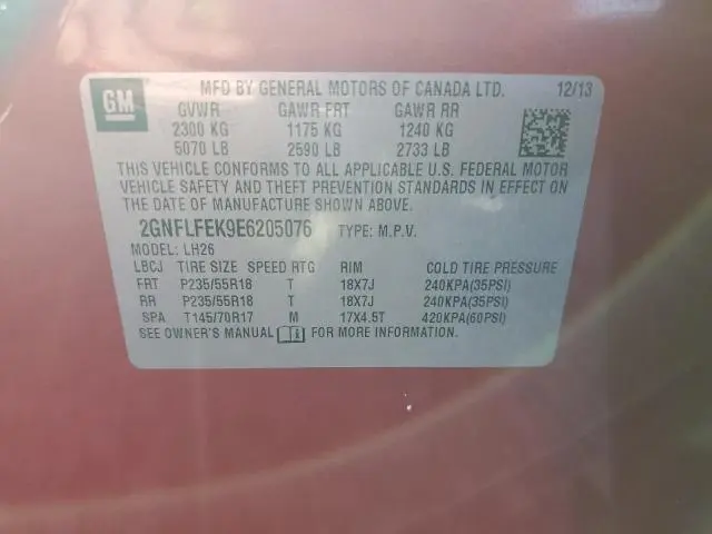 2014 CHEVROLET EQUINOX LT  