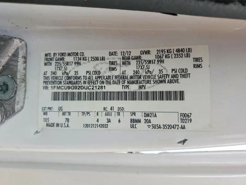 2013 FORD ESCAPE SE  