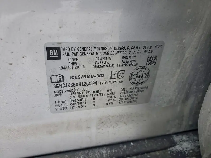 2017 CHEVROLET TRAX LS  