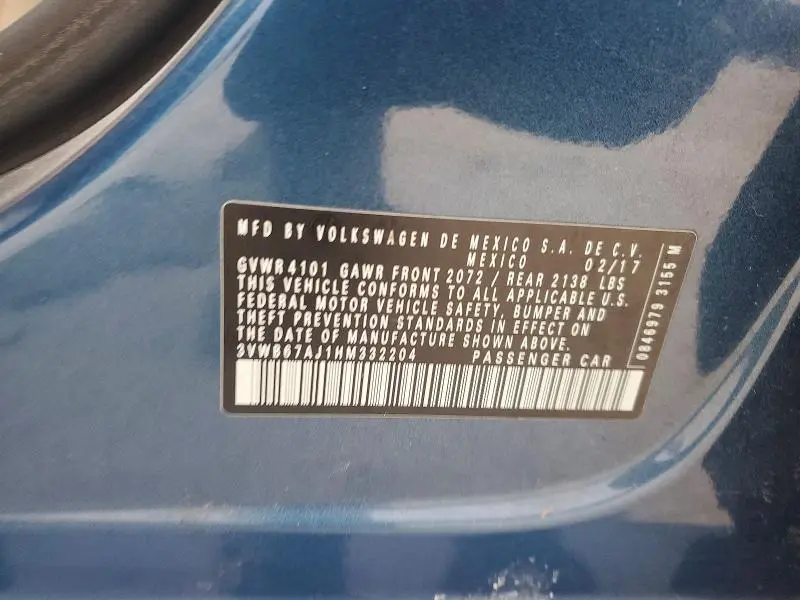 2017 VOLKSWAGEN JETTA SE  