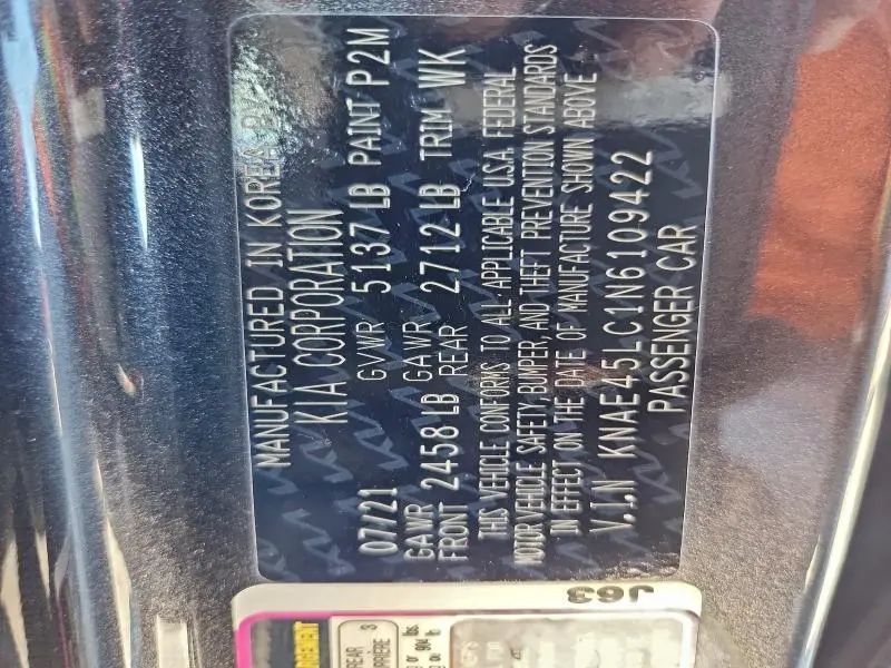 2022 KIA STINGER GT1  