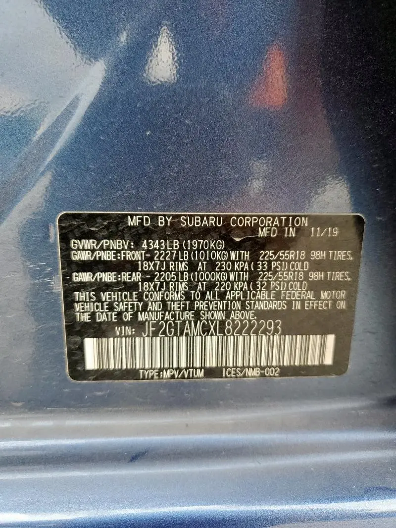 2020 SUBARU CROSSTREK LIMITED  