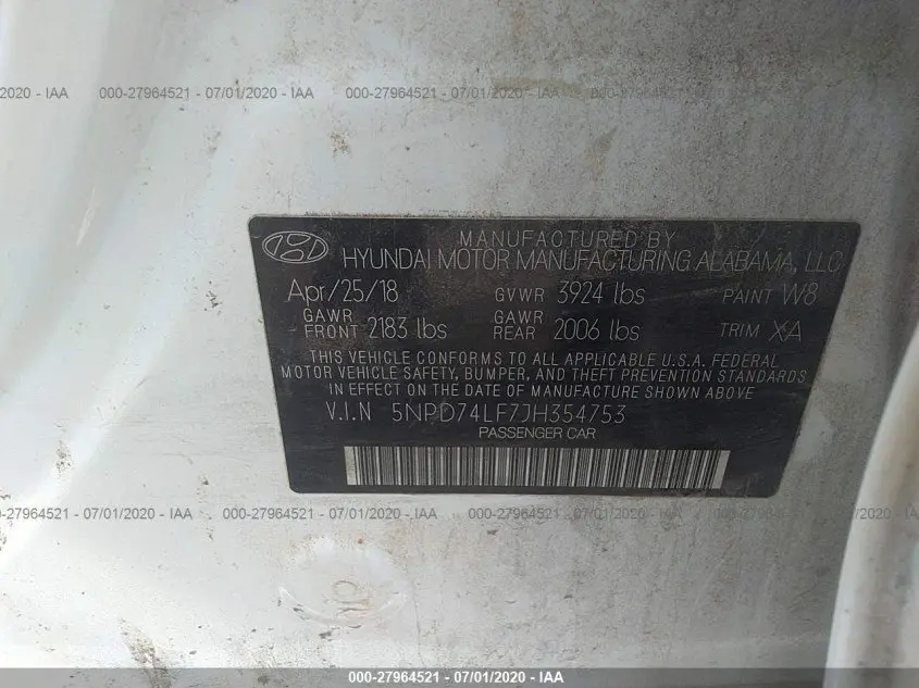 2018 HYUNDAI ELANTRA SE