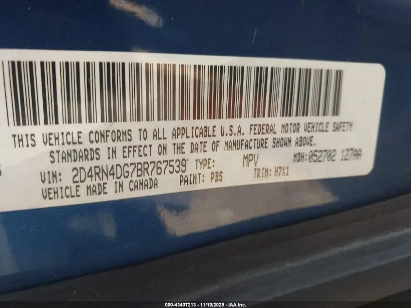 2011 DODGE GRAND CARAVAN EXPRESS