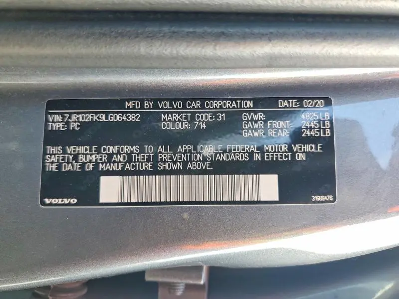 2020 VOLVO S60 T5 MOMENTUM  