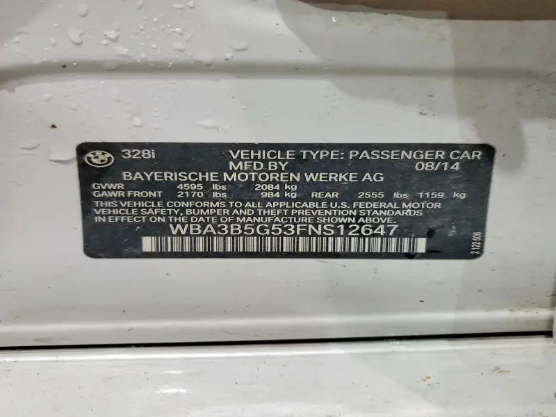 2015 BMW 328 XI SULEV  