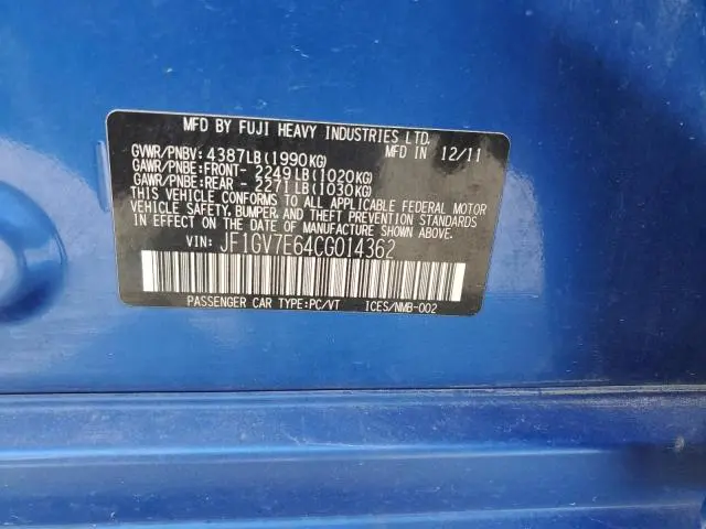 2012 SUBARU IMPREZA WRX