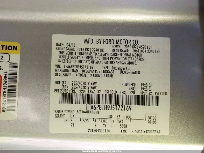 2018 FORD MUSTANG ECOBOOST