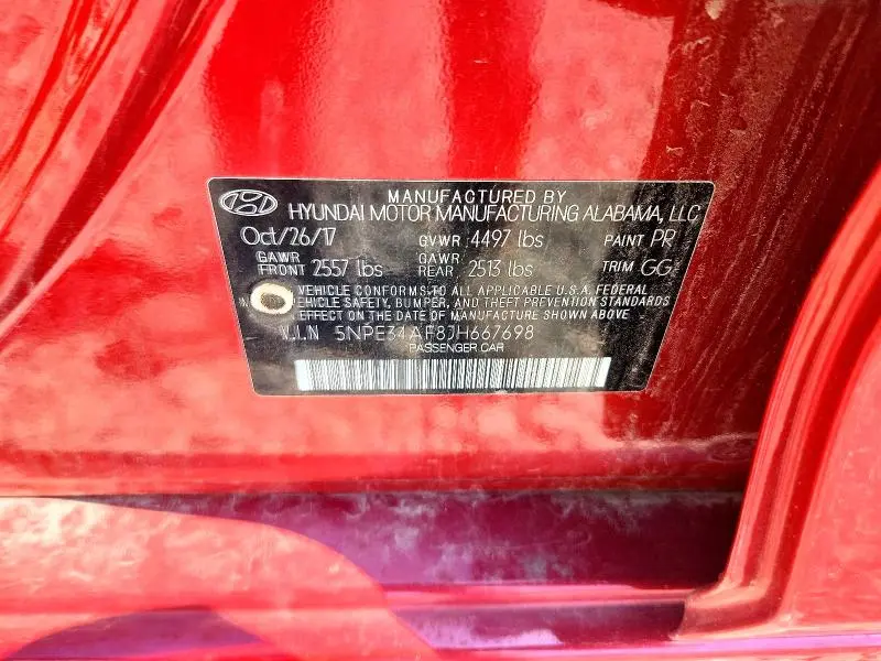 2018 HYUNDAI SONATA   